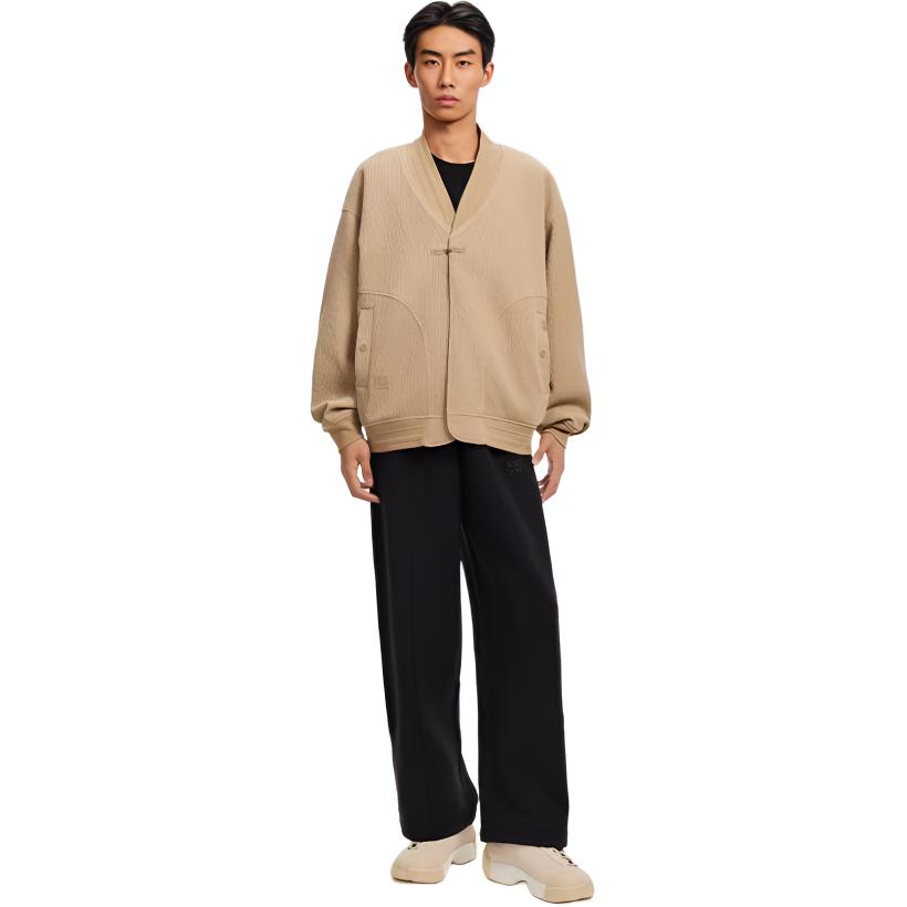 Li Ning Kung Fu Series Solid Color Mid Waist Drawstring Breathable Loose Casual Pants Men pants AKLW115-2