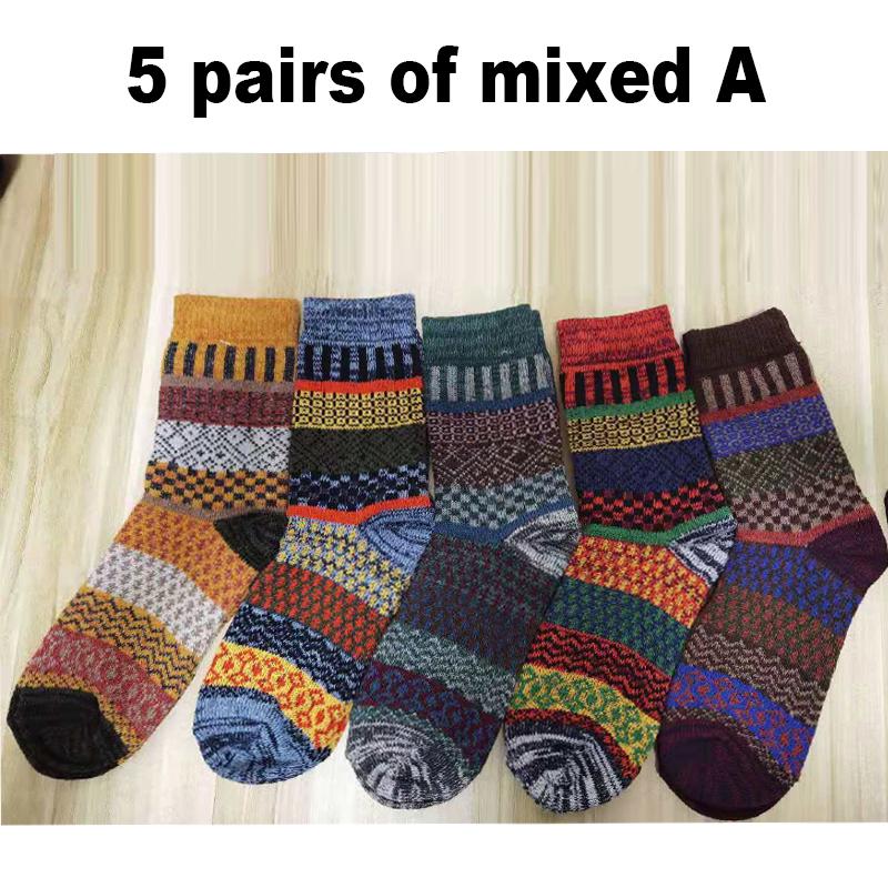 10 STÜCKE=5 Paare Herbst Winter Neu Herren Verdicken Warm Harajuku Retro Mode Lässig Wolle Hohe Qualität Baumwolle Socken Schneesocke