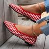 Frühling Herbst Neue gestrickte spitze flache Unterseite Einzelschuhe Damen Casual Flachmund Damenschuhe