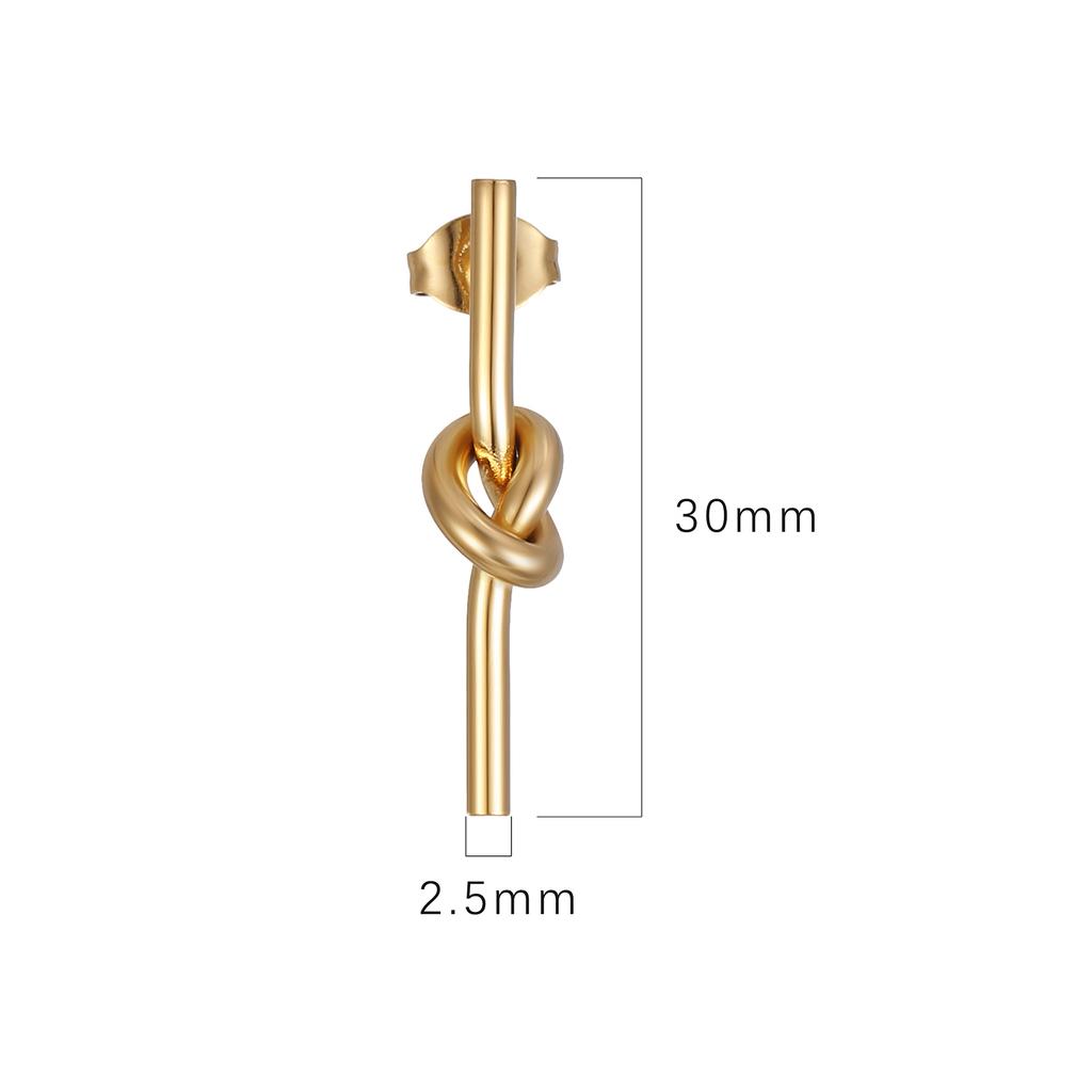 Cercei mici din oțel titanic cu noduri pentru femei, model Wind Niche, stil european și american, catarame pentru urechi, stil neregulat