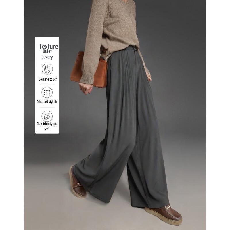 

Demana Elegant Pleated Wide-Leg Trousers L