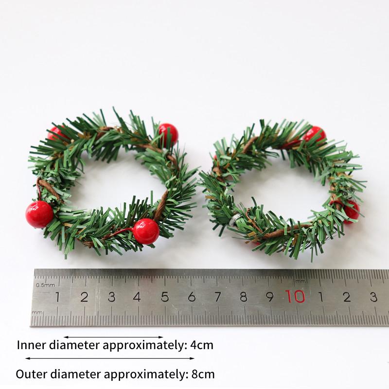 2Pcs Creative Dollhouse Mini Model Handmade Holiday Decorations Christmas Wreath