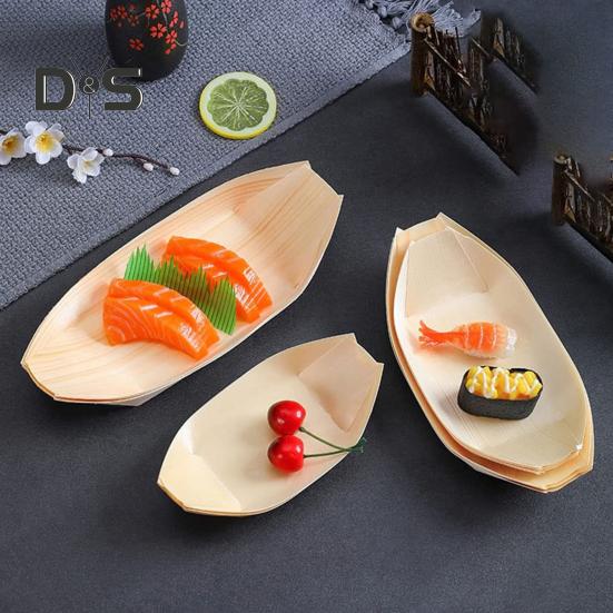 100ks Bezpečná servírovací nádoba na sushi Multifunkční Praktický Dezert Salát Předkrm Loď na servírování jídla