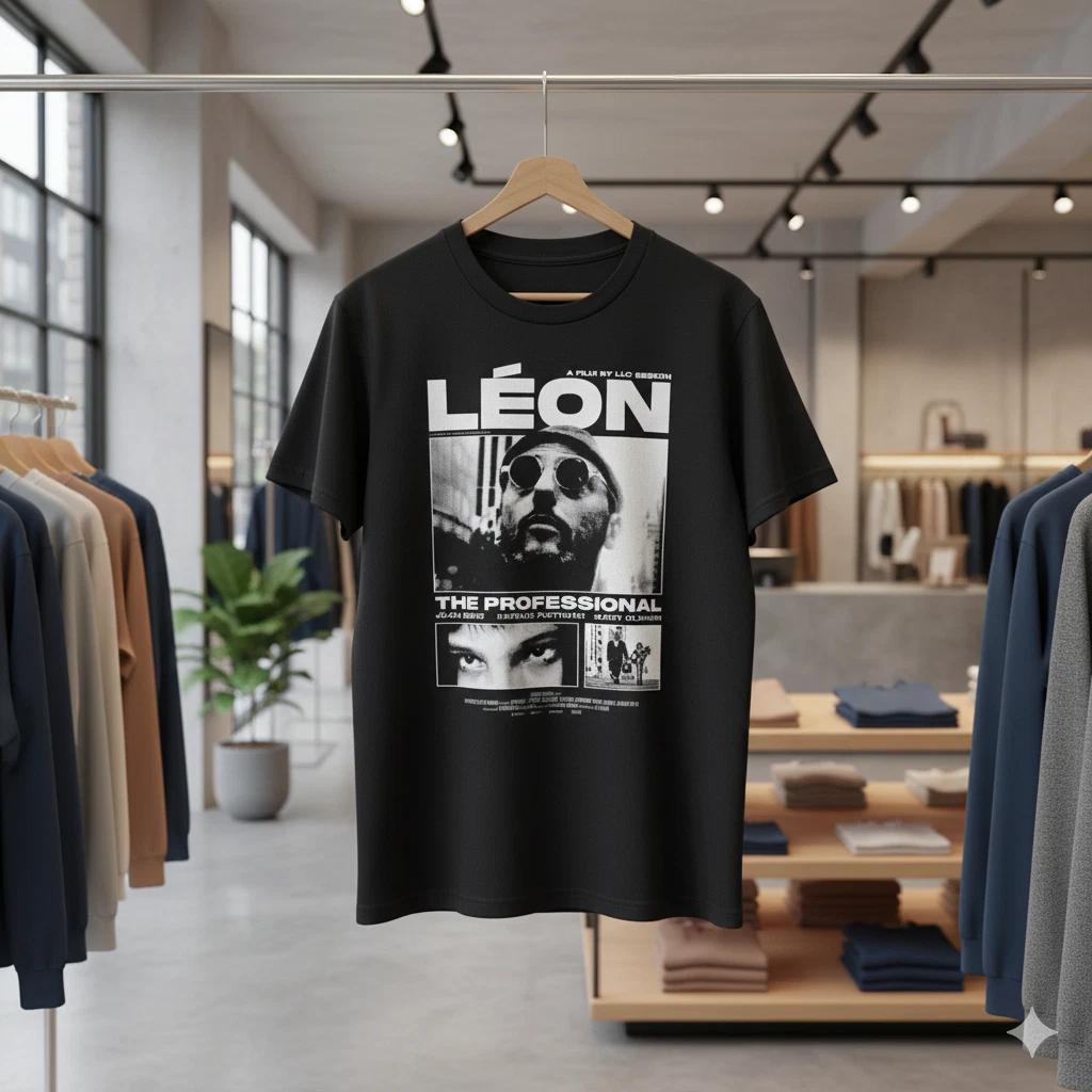 Leon The Professional Inspired Vintage Movie Poster Black T-Shirt Unisex - S350 S