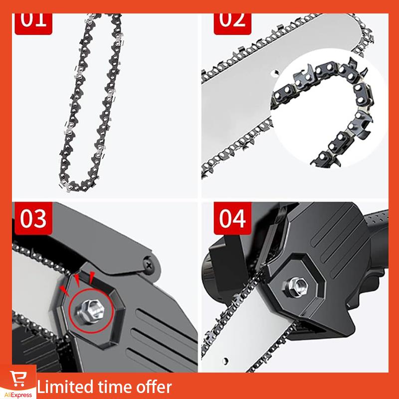 

Fresh 12Pcs Mini Chainsaw Chain 4 Inch Guide Saw Chain 1/4 LP Pitch, 28 Sections For Electric Protable Handheld Chain Saw