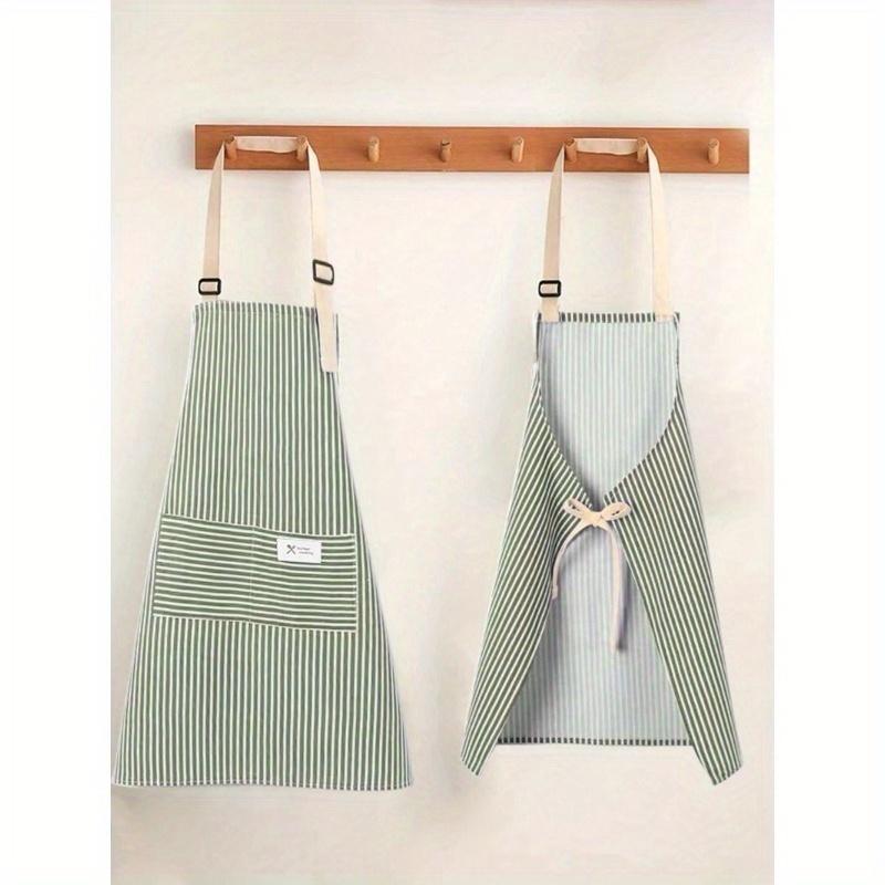 1pc Adjustable Colorful Striped Apron for Men and Women, Simple Style Cooking Apron with Pockets for Chef, Server, Kitchen Cooking Aprons, Bbq