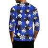 Men's Casual Christmas 3/4 Sleeve T-Shirt with Round Neck for Holiday Festive Wear