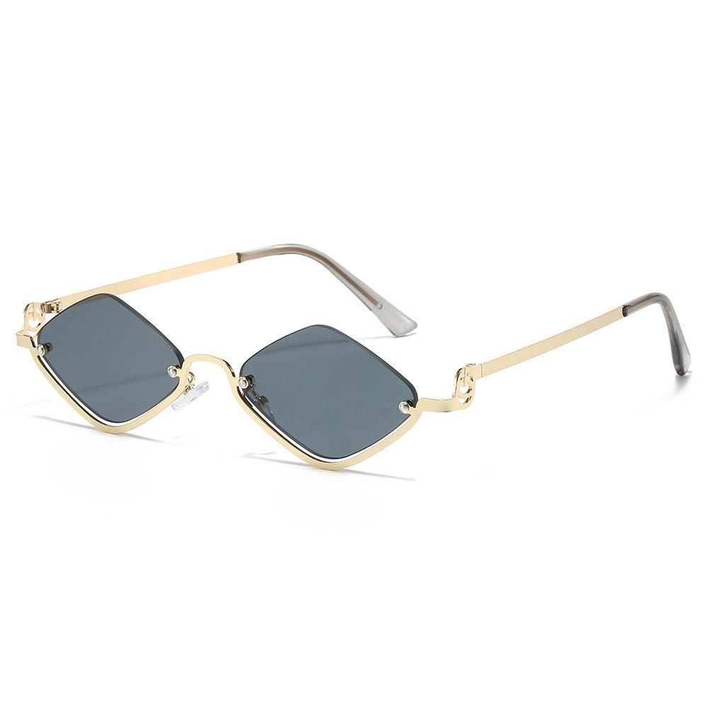 New Luxury Metal Half Frame Diamond Women Sun Glasses Retro  Design Trend Simple Casual Men Sun Glasses UV400