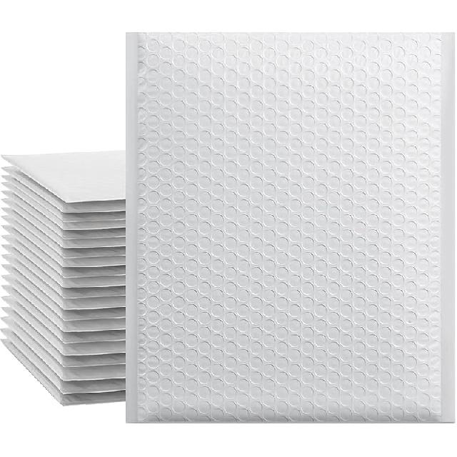 Immuson White 9.5 x 13.5 Inches Poly Bubble Mailers, Padded Shipping Envelopes, Self-Seal Shipping Bags, Packaging Bags, Bubble Envelopes Pack of 25 8.5 x11 /25 Pcs