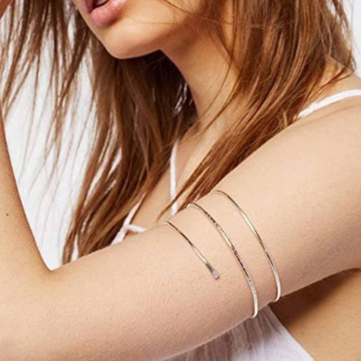 European American Multi-Layer Spiral Metal Arm Cuff - Stylish and Simple Armband