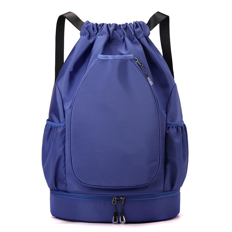 Large Capacity Basketball and Badminton Bag Drawstring Sports Backpack with Shoe Pocket for Outdoor Training and Travel