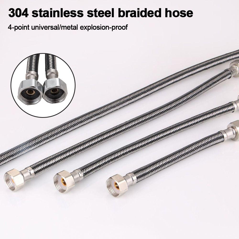 Flexibler Edelstahl-Geflechtschlauch 1/2 Zoll 30-200cm Wasserhahn-Wasserleitung Universalschnittstelle Auslaufsicher Explosionsgeschützter Schlauch