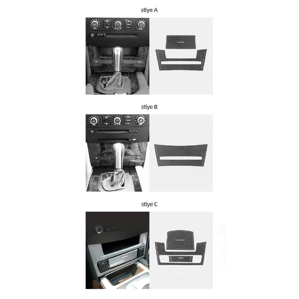 Betterhumz Para BMW Serie 5 E60 2004-2009 Panel de Consola Central del Coche Caja de Almacenamiento Almohadilla Embellecedor Hecho de Alcantara Accesorios de Interior