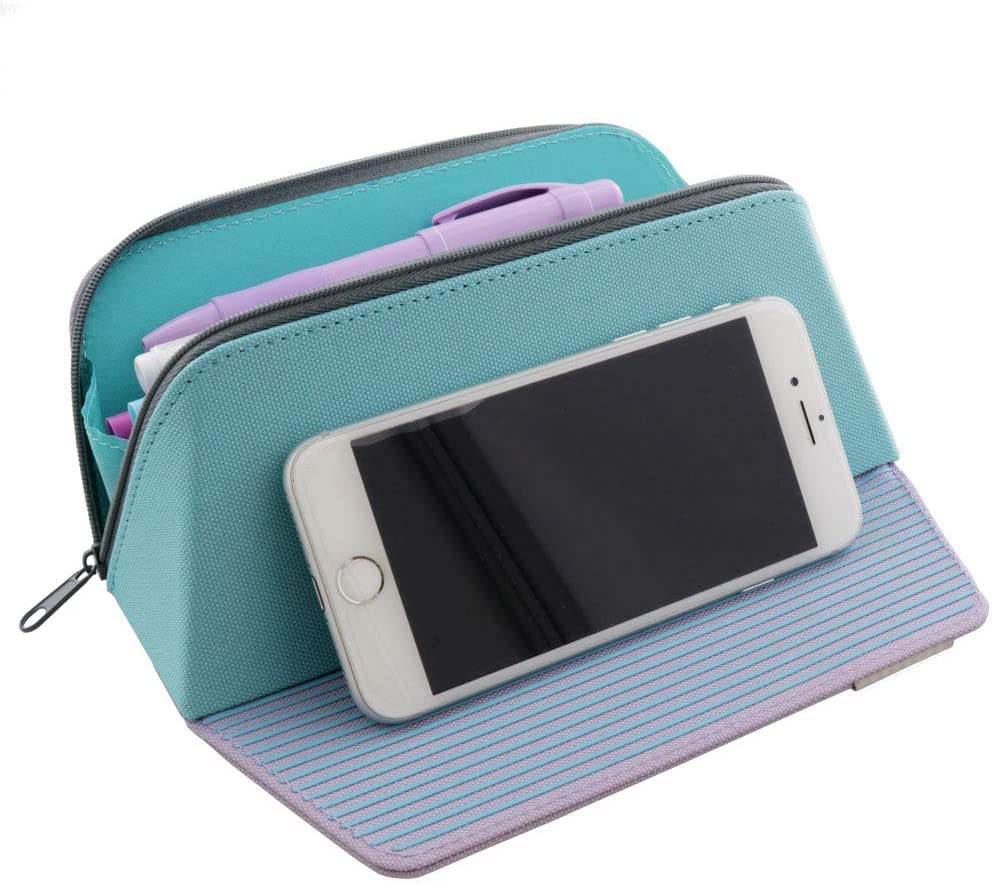 Trousse à crayons Sunstar Stationery avec support pour smartphone Sumando Bleu S1423169, Violet,
