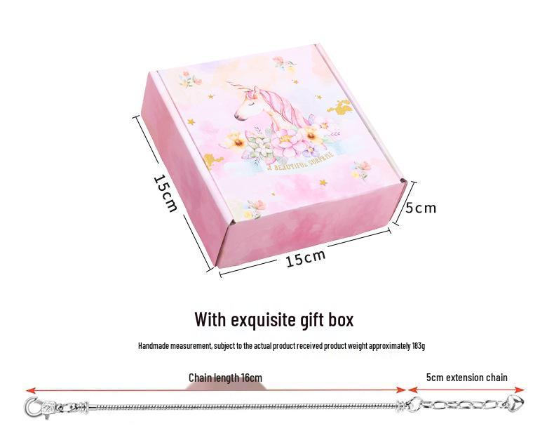 Colorful Crystal Beaded DIY Children's Bracelet Set with Unicorn Accessories