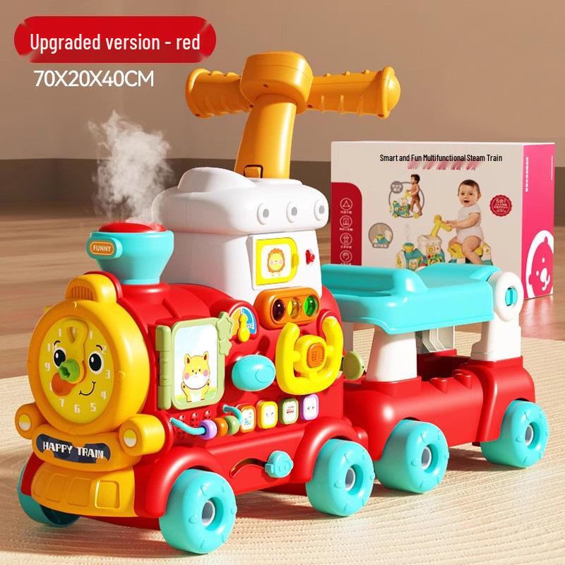 Baby Walker Stroller: Multi-functional Ride-On Steam Train Educational Toy