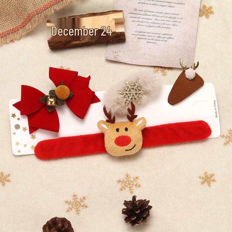 Christmas Slap Bracelet & Hairpin Decoration Set
