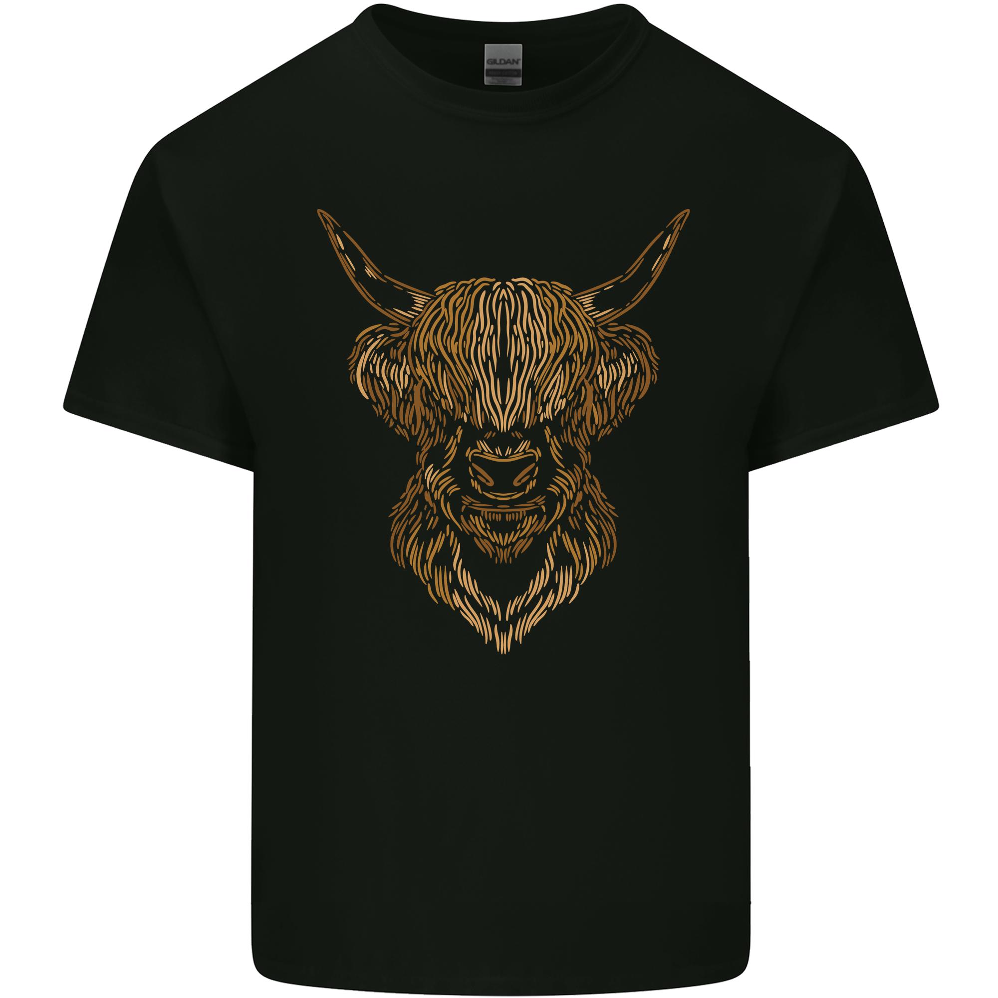 A Highland Cow Drawing Mens Light Cotton T-Shirt M