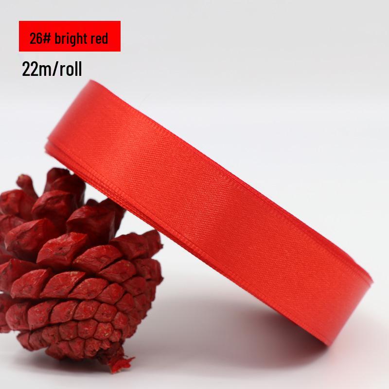 2.5cm Polyester Woven Ribbon for Flower Gift Packaging, Wedding Cakes, and Decorations in Silk Colors