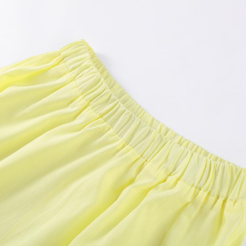 Sommer Freizeit Gelber Anzug Damen Locker Langärmeliges Hemd+Rock Mode 2-teiliges Set Pendler Rockset