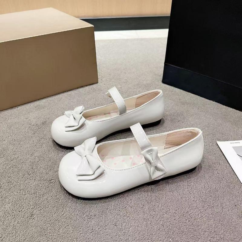 New Cute Butterfly-knot Women Lolita Mary Jane Shoes Concise Thick Heel Leather Shoes Ladies Shallow Pumps