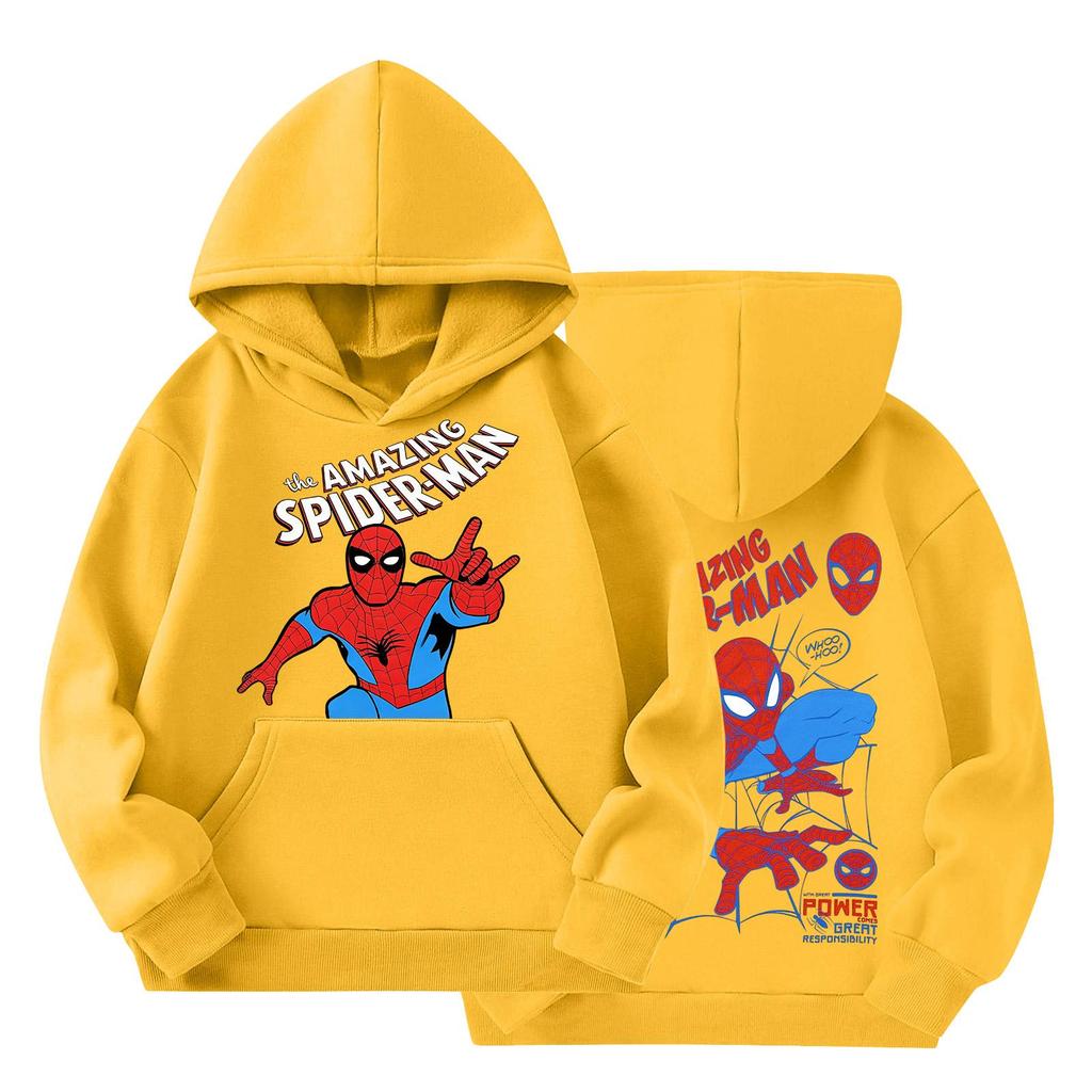 Kids Loose Fit Long Sleeve -Lined Pullover Hoodie with Graphic Print