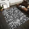 Black and White Zebra Stripe Pattern Carpet for Living Room Decor Suitable for Use As an Anti-slip for Living Room Bedroom Sofas