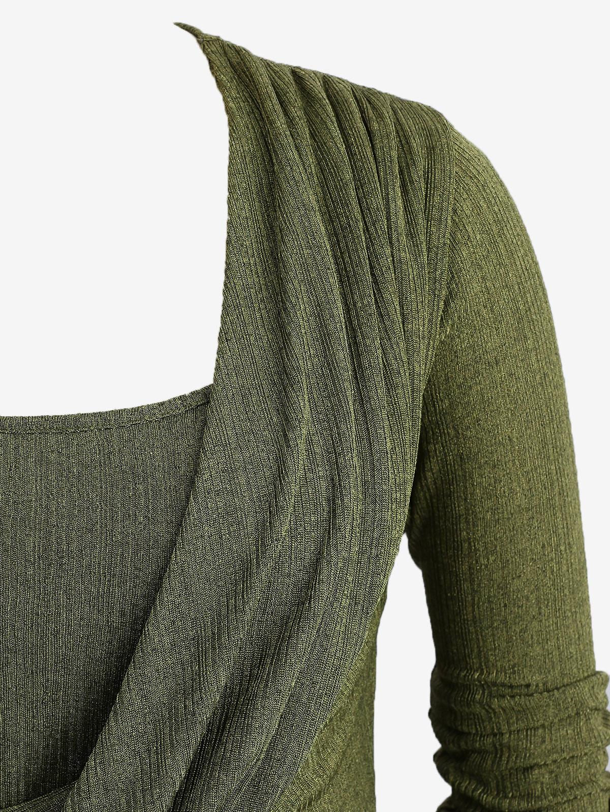 Rosegal Plus Size Twist Ruched Асимметричный ребристый текстурированный топ 3XL — фото 3