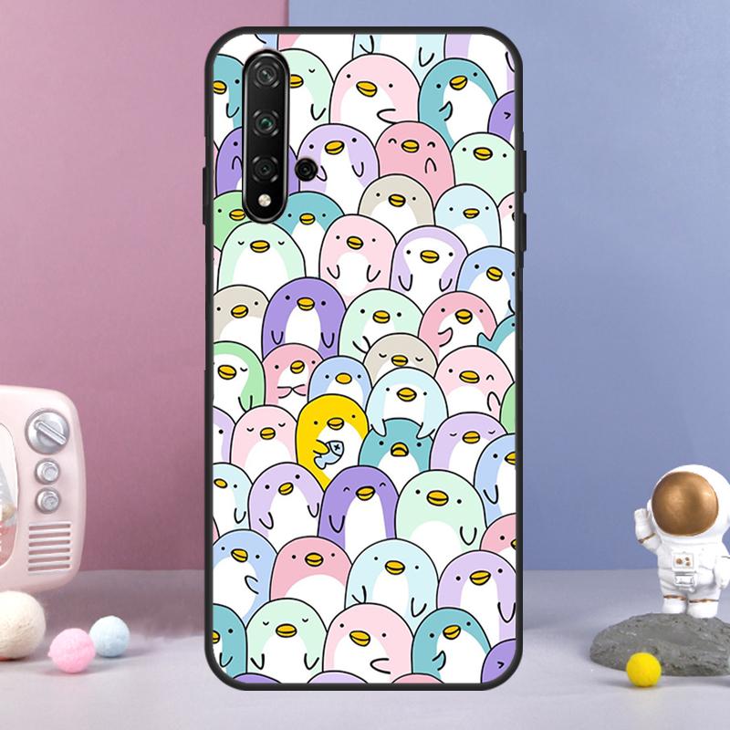 Cute Penguin For Huawei Nova Y70 Y90 Y60 Y72 Y73 Y61 Y91 7i 8i 11i 12i 12s 9 10 SE P20 P30 P40 Lite Case