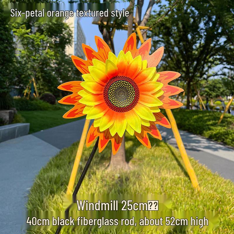 Children s Double-Layer Rotating Sunflower Pinwheel Outdoor Decoration