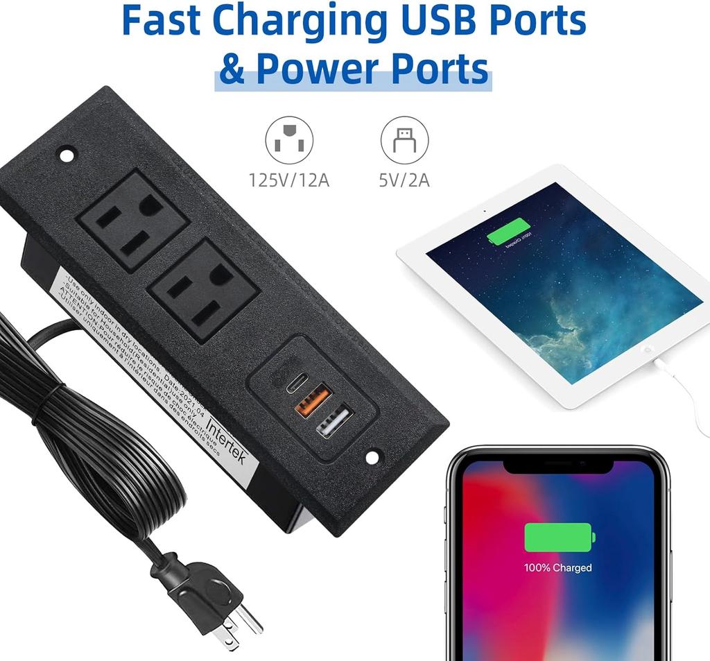 American-standard furniture USB power socket American office desktop plug bedside bookcase