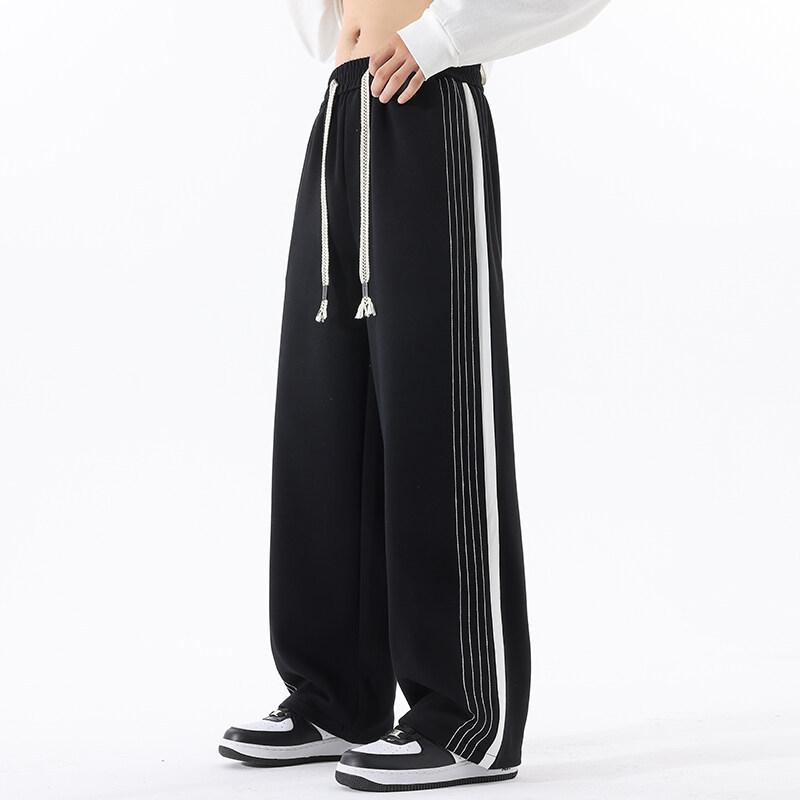 Autumn Pants Men's Loose Straight Pants Drawstring Adjustable High-end Casual Pants Teen Cool Trousers