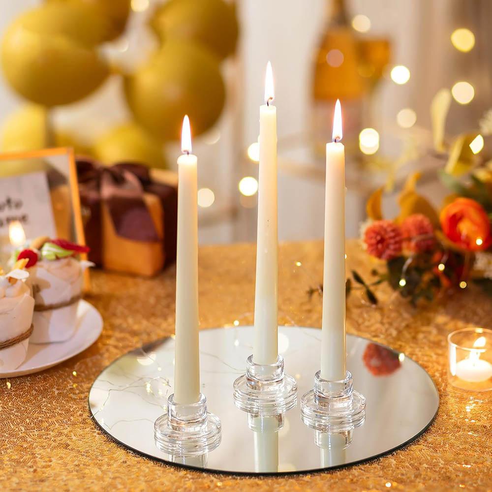 Kerzenständer Klar Kurz Konisch Kerzenhalter für Tischmittelstück Hochzeitsparty Advent Weihnachten Heimdekorationen