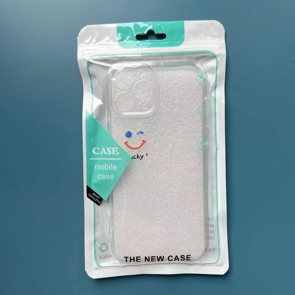 Shilai Run Mobile Phone Case Suitable for IPhone16promax Transparent Couple Creative Painting 15/14 Protection Case