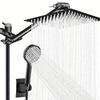 Bathroom Chrome Plated Concealed Stainless Steel Pressurized Shower Shower Set with Extended Lever Arm, Toilet Top Spray Shower