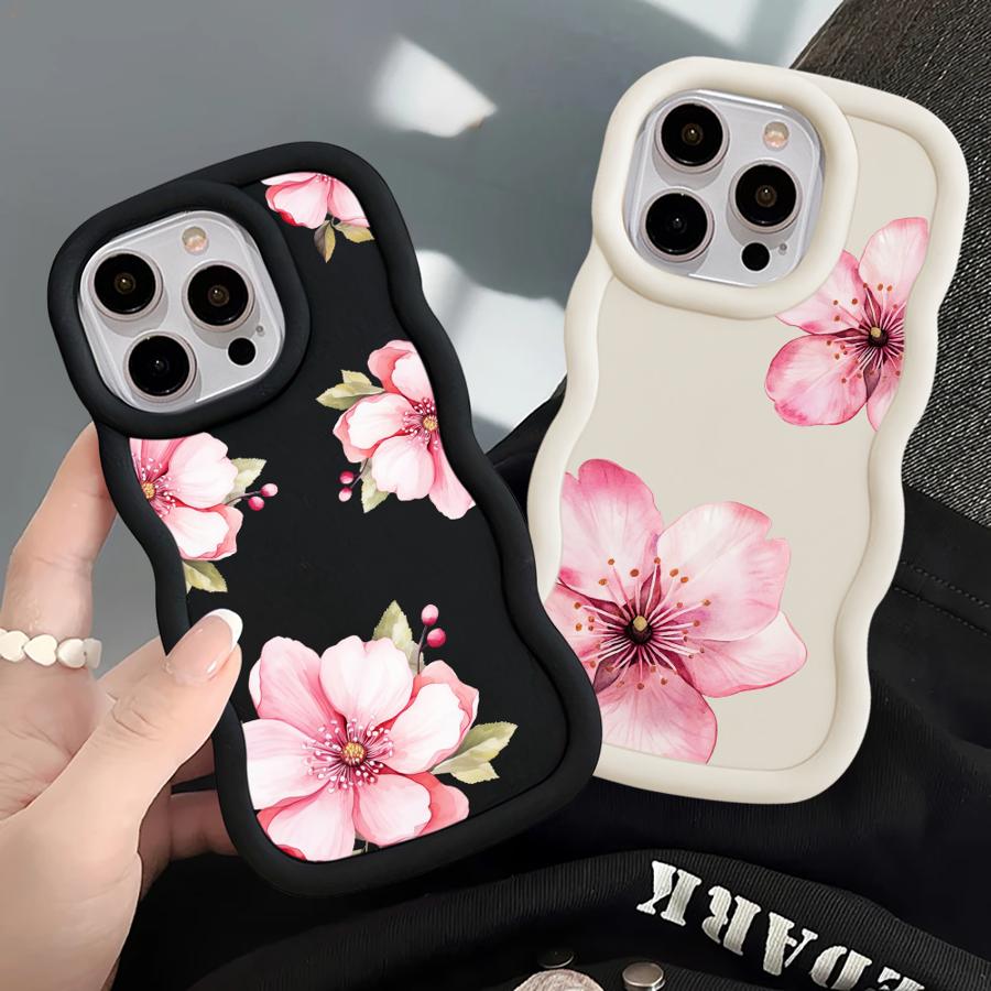 Pink Flower Soft Phone Cover Case for iPhone 17 Air 12 13 11 14 XR 15 Plus 16 Pro Max 8