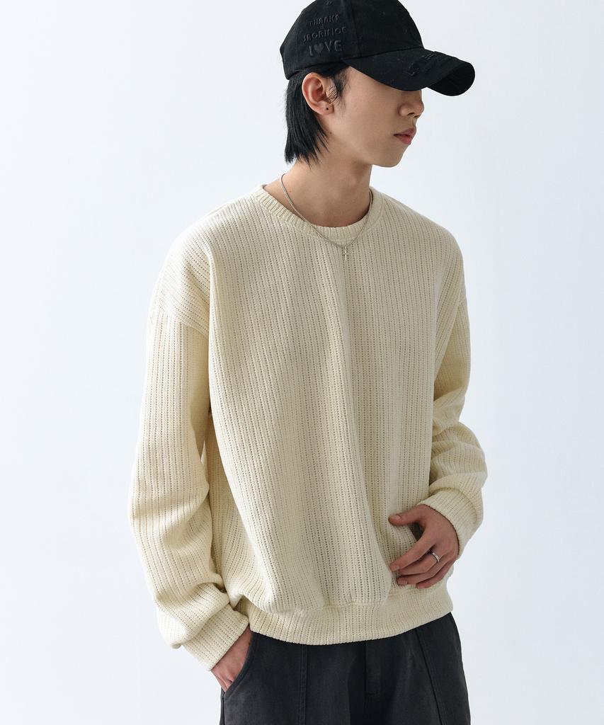 LXT Soft Velour Corduroy Sweatshirt [Ivory]