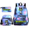 Deformed Zoo School Bag Male and Female Students Three-piece Large Capacity Backpack