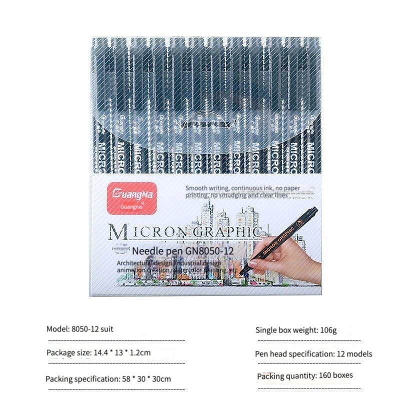 Pigment Liner Micron Pen Kit Manga Markers Needle Pen Art Brush Hand-painted Hook Line Pens Sketch Fineliner Drawing Stationery