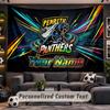 Wall Hanging Tapestry Custom NamePenrith Panthers Pattern Personalized Printed Fabric Wall Decor