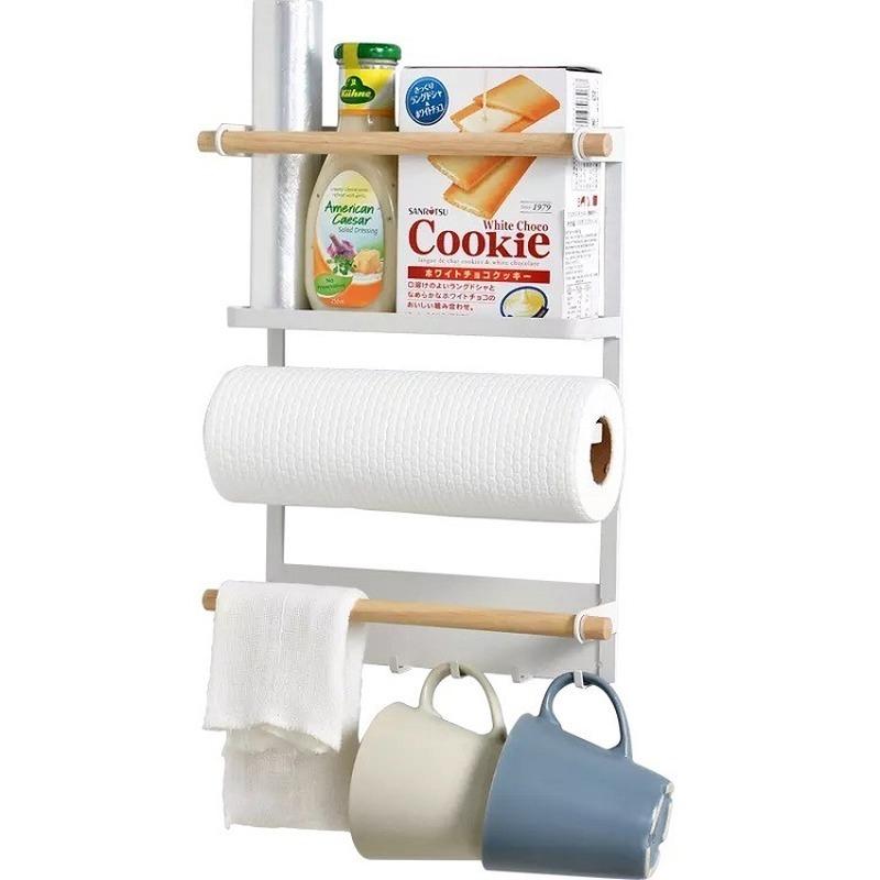 Creative Magnetic Adsorption Refrigerator Storage Holder Kitchen Paper Towel Shelf Rack Refrigerator Side Wall Hanger Organizer