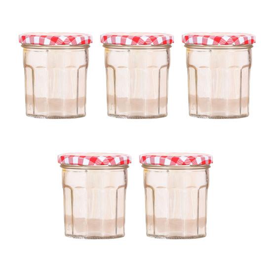 5Pcs 50/150/250/380ML Transparent Glass Pickle Bottle with Lid Multifunctional Strawberry Jam Spice Storage Jar Reusable Empty Food Container
