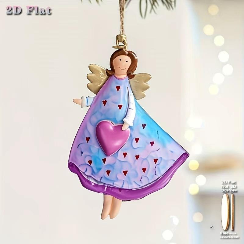 4 Pcs/Set Vintage Angel Hanging Decor Handmade Christmas Ornaments Festive Decor For Xmas Tree Home Office 2026 New Year Gift