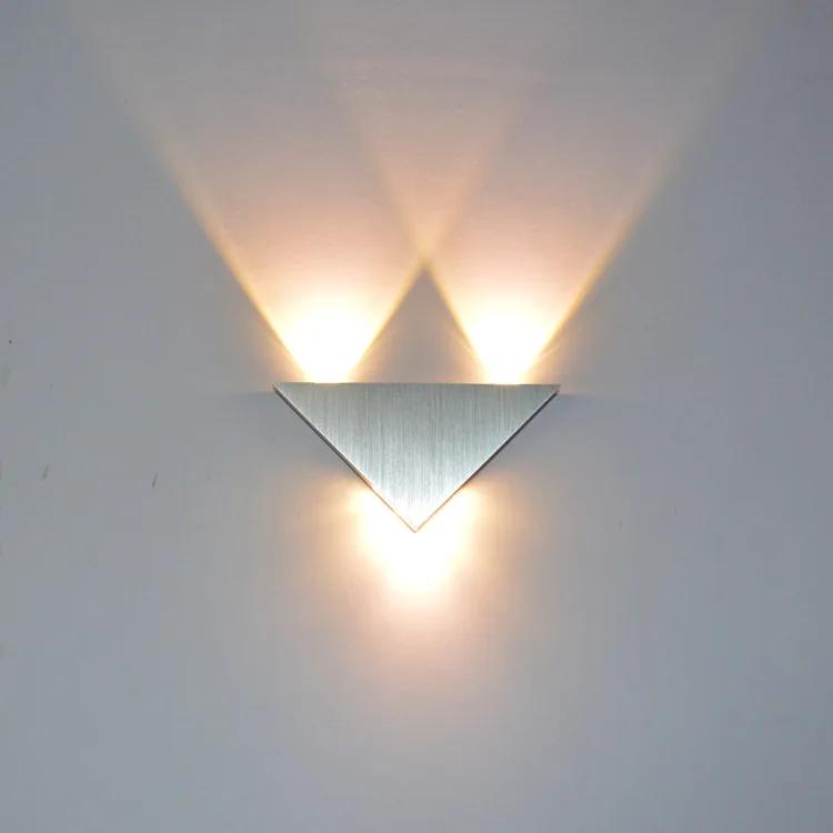 5W Aluminum Triangle Led Wall Lamp AC90-265V High Power Led Modern Home Lighting Indoor Outdoor Party Ball Disco Light