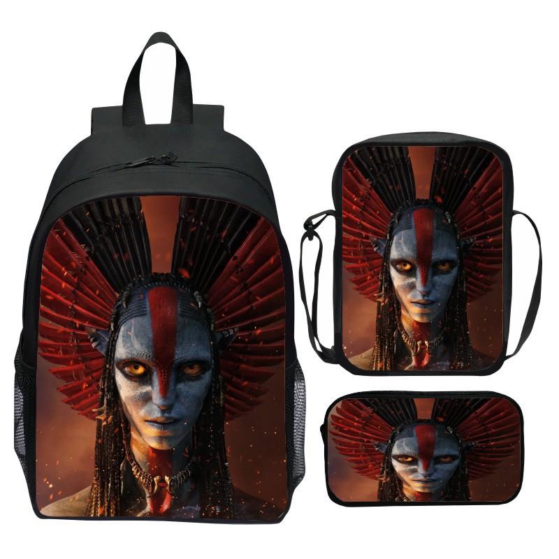 Printed Backpack Set 3-Piece Cartoon Movie Themed School Bag for Kids