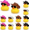 Newbie Yellow Duck Bath Toy with Hat & Sunglasses - Fun Summer Party Decor