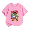 Kids Boys Girls Crew Neck Short Sleeve 100% Cotton T-Shirt Cute Cartoon Game Character Printed Casual Lightweight Breathable Summer Daily Wear Top for