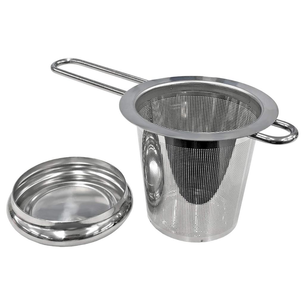 Comolife Stainless Steel Tea Strainer for Mugs and Cups, No Teapot Needed, Fine Mesh, Easy To Clean, Durable, with Lid, Size: Approx. 14.7 X 7.4 X