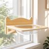 Wooden Cat Window Perch Wall-Mounted for Glass Surface, Apartment, Cats
