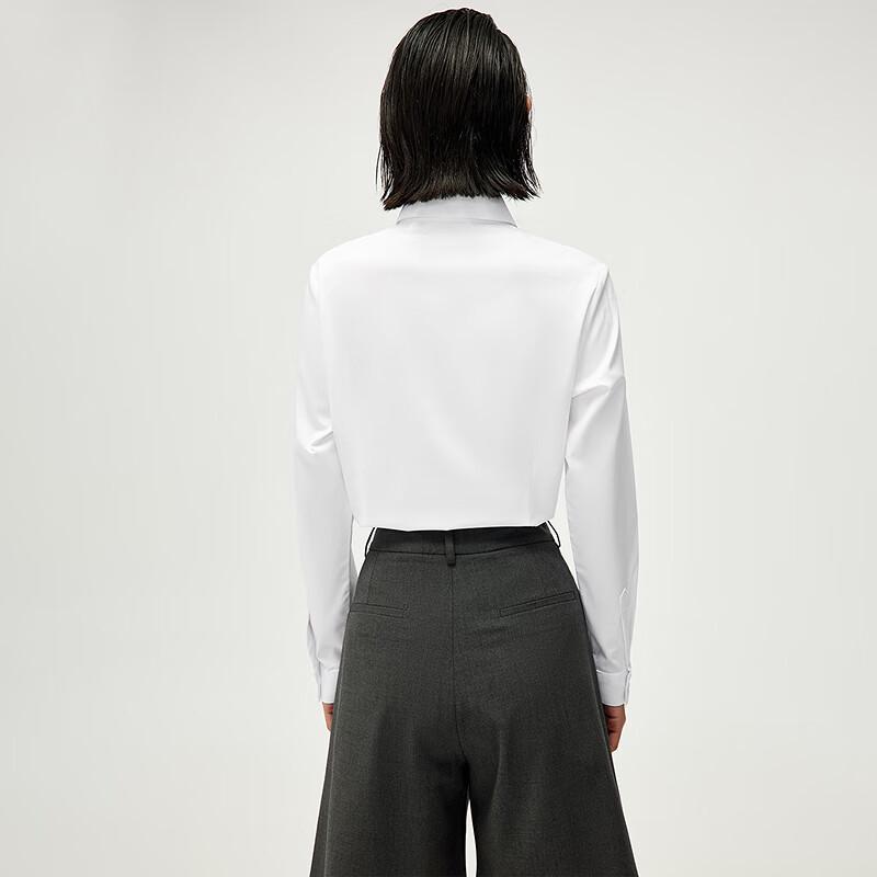 HLA Women's Slim-Fit Stretch Solid Long-Sleeve Dress Shirt